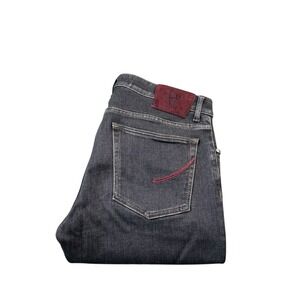 Handpicked Gray Italian Denim Straight Fit Men's Jeans Size 33x31 Mint